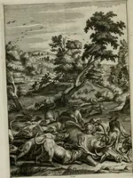 An illustration from Tableaux du temple des muses : tirez du cabinet de feu Mr. Favereau, conseiller du roy en sa Cour des Aydes, & gravez en tailles-douces par les meilleurs maistres de son temps, pour representer les vertus & les vices, sur les plus illustres fables de l'antiquité : avec les descriptions, remarques & annotations (1676)