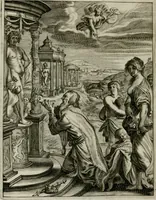 An illustration from Tableaux du temple des muses : tirez du cabinet de feu Mr. Favereau, conseiller du roy en sa Cour des Aydes, & gravez en tailles-douces par les meilleurs maistres de son temps, pour representer les vertus & les vices, sur les plus illustres fables de l'antiquité : avec les descriptions, remarques & annotations (1676)