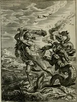 An illustration from Tableaux du temple des muses : tirez du cabinet de feu Mr. Favereau, conseiller du roy en sa Cour des Aydes, & gravez en tailles-douces par les meilleurs maistres de son temps, pour representer les vertus & les vices, sur les plus illustres fables de l'antiquité : avec les descriptions, remarques & annotations (1676)