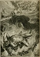 An illustration from Tableaux du temple des muses : tirez du cabinet de feu Mr. Favereau, conseiller du roy en sa Cour des Aydes, & gravez en tailles-douces par les meilleurs maistres de son temps, pour representer les vertus & les vices, sur les plus illustres fables de l'antiquité : avec les descriptions, remarques & annotations (1676)