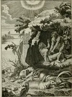 An illustration from Tableaux du temple des muses : tirez du cabinet de feu Mr. Favereau, conseiller du roy en sa Cour des Aydes, & gravez en tailles-douces par les meilleurs maistres de son temps, pour representer les vertus & les vices, sur les plus illustres fables de l'antiquité : avec les descriptions, remarques & annotations (1676)