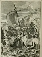 An illustration from Tableaux du temple des muses : tirez du cabinet de feu Mr. Favereau, conseiller du roy en sa Cour des Aydes, & gravez en tailles-douces par les meilleurs maistres de son temps, pour representer les vertus & les vices, sur les plus illustres fables de l'antiquité : avec les descriptions, remarques & annotations (1676)