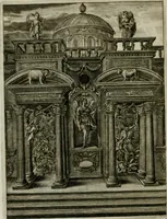 An illustration from Tableaux du temple des muses : tirez du cabinet de feu Mr. Favereau, conseiller du roy en sa Cour des Aydes, & gravez en tailles-douces par les meilleurs maistres de son temps, pour representer les vertus & les vices, sur les plus illustres fables de l'antiquité : avec les descriptions, remarques & annotations (1676)