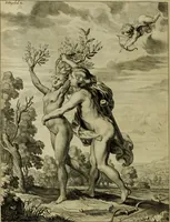 An illustration from Tableaux du temple des muses : tirez du cabinet de feu Mr. Favereau, conseiller du roy en sa cour des Aydes & grauez en tailles-douces par les meilleurs maistr s de son temps pour representer les vertus & les vices sur les plus illustres fables de l'antiquité (1655)