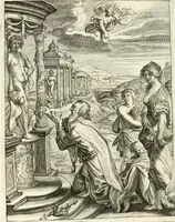 An illustration from Tableaux du temple des muses : tirez du cabinet de feu mr. Favereau...gravez en tailles-douces par les meilleurs maistres de son temps, pour representer les vertus & les vices, sur les plus illustres fables de l'antiquité (1676)