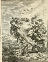 An illustration from Tableaux du temple des muses : tirez du cabinet de feu mr. Favereau...gravez en tailles-douces par les meilleurs maistres de son temps, pour representer les vertus & les vices, sur les plus illustres fables de l'antiquité (1676)