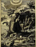 An illustration from Tableaux du temple des muses : tirez du cabinet de feu mr. Favereau...gravez en tailles-douces par les meilleurs maistres de son temps, pour representer les vertus & les vices, sur les plus illustres fables de l'antiquité (1676)