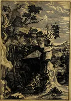 An illustration from Tableaux du temple des muses : tirez du cabinet de feu mr. Favereau...gravez en tailles-douces par les meilleurs maistres de son temps, pour representer les vertus & les vices, sur les plus illustres fables de l'antiquité (1676)