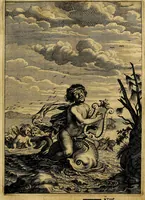 An illustration from Tableaux du temple des muses : tirez du cabinet de feu mr. Favereau...gravez en tailles-douces par les meilleurs maistres de son temps, pour representer les vertus & les vices, sur les plus illustres fables de l'antiquité (1676)