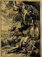 An illustration from Tableaux du temple des muses : tirez du cabinet de feu mr. Favereau...gravez en tailles-douces par les meilleurs maistres de son temps, pour representer les vertus & les vices, sur les plus illustres fables de l'antiquité (1676)