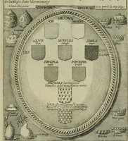 Picture 5 of 221 from Tableaux historiques, ou sont grauez les illustres francois et estrangers de l'un et de l'autre sexe : remarquables par leur naissance et leur fortune, doctrine, pieté, charges et emplois, auec les éloges sommaires contenans leurs noms et leurs qualitez, leurs peres et leurs meres, leurs aages, leurs mariages, les plus belles actions de leur vie et leurs armes blasonnées (1662), leaf 14