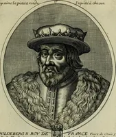 An illustration from Tableaux historiques, ou sont grauez les illustres francois et estrangers de l'un et de l'autre sexe : remarquables par leur naissance et leur fortune, doctrine, pieté, charges et emplois, auec les éloges sommaires contenans leurs noms et leurs qualitez, leurs peres et leurs meres, leurs aages, leurs mariages, les plus belles actions de leur vie et leurs armes blasonnées (1662)