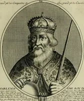 An illustration from Tableaux historiques, ou sont grauez les illustres francois et estrangers de l'un et de l'autre sexe : remarquables par leur naissance et leur fortune, doctrine, pieté, charges et emplois, auec les éloges sommaires contenans leurs noms et leurs qualitez, leurs peres et leurs meres, leurs aages, leurs mariages, les plus belles actions de leur vie et leurs armes blasonnées (1662)