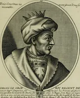 Picture 189 of 221 from Tableaux historiques, ou sont grauez les illustres francois et estrangers de l'un et de l'autre sexe : remarquables par leur naissance et leur fortune, doctrine, pieté, charges et emplois, auec les éloges sommaires contenans leurs noms et leurs qualitez, leurs peres et leurs meres, leurs aages, leurs mariages, les plus belles actions de leur vie et leurs armes blasonnées (1662), leaf 384