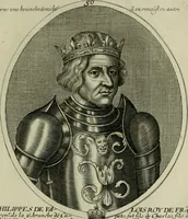 An illustration from Tableaux historiques, ou sont grauez les illustres francois et estrangers de l'un et de l'autre sexe : remarquables par leur naissance et leur fortune, doctrine, pieté, charges et emplois, auec les éloges sommaires contenans leurs noms et leurs qualitez, leurs peres et leurs meres, leurs aages, leurs mariages, les plus belles actions de leur vie et leurs armes blasonnées (1662)