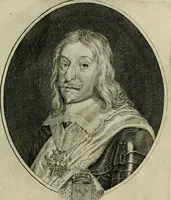Picture 21 of 221 from Tableaux historiques, ou sont grauez les illustres francois et estrangers de l'un et de l'autre sexe : remarquables par leur naissance et leur fortune, doctrine, pieté, charges et emplois, auec les éloges sommaires contenans leurs noms et leurs qualitez, leurs peres et leurs meres, leurs aages, leurs mariages, les plus belles actions de leur vie et leurs armes blasonnées (1662), leaf 46
