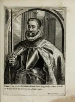 An illustration from Tabula chronologica, sive, Ducum Lotharingiae, Brabantiae, Limburgi &c. et gubernatorum ac archistrategorum eorundem ducatuum & ditionum continua series .. (1669)