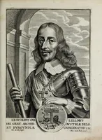 An illustration from Tabula chronologica, sive, Ducum Lotharingiae, Brabantiae, Limburgi &c. et gubernatorum ac archistrategorum eorundem ducatuum & ditionum continua series .. (1669)