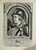 An illustration from Tabula chronologica, sive, Ducum Lotharingiae, Brabantiae, Limburgi &c. et gubernatorum ac archistrategorum eorundem ducatuum & ditionum continua series .. (1669)