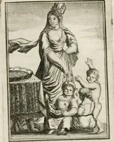 Picture 23 of 71 from Tafereel van overdeftige zinnebeelden : gemaelt naer de deuchden, ondeuchden, gemoetsdriften der menschen, straffen Godts, en zegeningen : eerst beschreven door Cesare Ripa, Pierius Valerianus, Orus Apollo, en anderen ... (1722), leaf 107