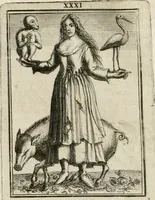 Picture 33 of 71 from Tafereel van overdeftige zinnebeelden : gemaelt naer de deuchden, ondeuchden, gemoetsdriften der menschen, straffen Godts, en zegeningen : eerst beschreven door Cesare Ripa, Pierius Valerianus, Orus Apollo, en anderen ... (1722), leaf 183
