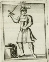An illustration from Tafereel van overdeftige zinnebeelden : gemaelt naer de deuchden, ondeuchden, gemoetsdriften der menschen, straffen Godts, en zegeningen : eerst beschreven door Cesare Ripa, Pierius Valerianus, Orus Apollo, en anderen ... (1722)