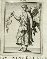 Picture 38 of 71 from Tafereel van overdeftige zinnebeelden : gemaelt naer de deuchden, ondeuchden, gemoetsdriften der menschen, straffen Godts, en zegeningen : eerst beschreven door Cesare Ripa, Pierius Valerianus, Orus Apollo, en anderen ... (1722), leaf 214