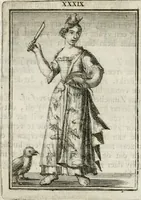 Picture 41 of 71 from Tafereel van overdeftige zinnebeelden : gemaelt naer de deuchden, ondeuchden, gemoetsdriften der menschen, straffen Godts, en zegeningen : eerst beschreven door Cesare Ripa, Pierius Valerianus, Orus Apollo, en anderen ... (1722), leaf 229