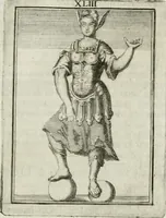 Picture 45 of 71 from Tafereel van overdeftige zinnebeelden : gemaelt naer de deuchden, ondeuchden, gemoetsdriften der menschen, straffen Godts, en zegeningen : eerst beschreven door Cesare Ripa, Pierius Valerianus, Orus Apollo, en anderen ... (1722), leaf 252