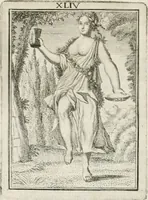 Picture 46 of 71 from Tafereel van overdeftige zinnebeelden : gemaelt naer de deuchden, ondeuchden, gemoetsdriften der menschen, straffen Godts, en zegeningen : eerst beschreven door Cesare Ripa, Pierius Valerianus, Orus Apollo, en anderen ... (1722), leaf 259