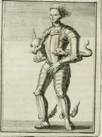 Picture 48 of 71 from Tafereel van overdeftige zinnebeelden : gemaelt naer de deuchden, ondeuchden, gemoetsdriften der menschen, straffen Godts, en zegeningen : eerst beschreven door Cesare Ripa, Pierius Valerianus, Orus Apollo, en anderen ... (1722), leaf 274