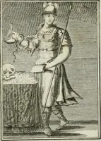 Picture 49 of 71 from Tafereel van overdeftige zinnebeelden : gemaelt naer de deuchden, ondeuchden, gemoetsdriften der menschen, straffen Godts, en zegeningen : eerst beschreven door Cesare Ripa, Pierius Valerianus, Orus Apollo, en anderen ... (1722), leaf 280
