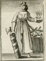 Picture 50 of 71 from Tafereel van overdeftige zinnebeelden : gemaelt naer de deuchden, ondeuchden, gemoetsdriften der menschen, straffen Godts, en zegeningen : eerst beschreven door Cesare Ripa, Pierius Valerianus, Orus Apollo, en anderen ... (1722), leaf 291