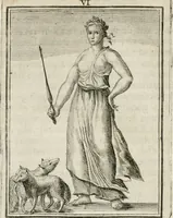 Picture 9 of 71 from Tafereel van overdeftige zinnebeelden : gemaelt naer de deuchden, ondeuchden, gemoetsdriften der menschen, straffen Godts, en zegeningen : eerst beschreven door Cesare Ripa, Pierius Valerianus, Orus Apollo, en anderen ... (1722), leaf 39