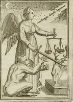 An illustration from Tafereel van overdeftige zinnebeelden : gemaelt naer de deuchden, ondeuchden, gemoetsdriften der menschen, straffen Godts, en zegeningen : eerst beschreven door Cesare Ripa, Pierius Valerianus, Orus Apollo, en anderen ... (1722)