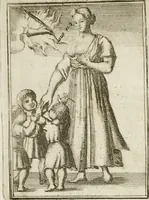 An illustration from Tafereel van overdeftige zinnebeelden : gemaelt naer de deuchden, ondeuchden, gemoetsdriften der menschen, straffen Godts, en zegeningen : eerst beschreven door Cesare Ripa, Pierius Valerianus, Orus Apollo, en anderen ... (1722)