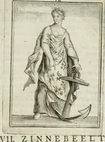 Picture 10 of 71 from Tafereel van overdeftige zinnebeelden : gemaelt naer de deuchden, ondeuchden, gemoetsdriften der menschen, straffen Godts, en zegeningen : eerst beschreven door Cesare Ripa, Pierius Valerianus, Orus Apollo, en anderen ... (1722), leaf 44