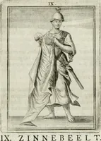 Picture 12 of 71 from Tafereel van overdeftige zinnebeelden : gemaelt naer de deuchden, ondeuchden, gemoetsdriften der menschen, straffen Godts, en zegeningen : eerst beschreven door Cesare Ripa, Pierius Valerianus, Orus Apollo, en anderen ... (1722), leaf 56