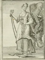 Picture 13 of 71 from Tafereel van overdeftige zinnebeelden : gemaelt naer de deuchden, ondeuchden, gemoetsdriften der menschen, straffen Godts, en zegeningen : eerst beschreven door Cesare Ripa, Pierius Valerianus, Orus Apollo, en anderen ... (1722), leaf 62