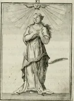 Picture 14 of 71 from Tafereel van overdeftige zinnebeelden : gemaelt naer de deuchden, ondeuchden, gemoetsdriften der menschen, straffen Godts, en zegeningen : eerst beschreven door Cesare Ripa, Pierius Valerianus, Orus Apollo, en anderen ... (1722), leaf 66