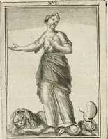 Picture 19 of 71 from Tafereel van overdeftige zinnebeelden : gemaelt naer de deuchden, ondeuchden, gemoetsdriften der menschen, straffen Godts, en zegeningen : eerst beschreven door Cesare Ripa, Pierius Valerianus, Orus Apollo, en anderen ... (1722), leaf 87