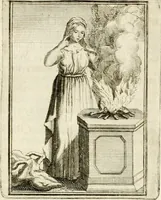 Picture 31 of 68 from Tafereel van overdeftige zinnebeelden : gemaelt naer de deuchden, ondeuchden, gemoetsdriften der menschen, straffen Godts, en zegeningen : eerst beschreven door Cesare Ripa, Pierius Valerianus, Orus Apollo, en anderen ... (1722), leaf 172