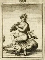 Picture 35 of 68 from Tafereel van overdeftige zinnebeelden : gemaelt naer de deuchden, ondeuchden, gemoetsdriften der menschen, straffen Godts, en zegeningen : eerst beschreven door Cesare Ripa, Pierius Valerianus, Orus Apollo, en anderen ... (1722), leaf 197