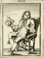 Picture 37 of 68 from Tafereel van overdeftige zinnebeelden : gemaelt naer de deuchden, ondeuchden, gemoetsdriften der menschen, straffen Godts, en zegeningen : eerst beschreven door Cesare Ripa, Pierius Valerianus, Orus Apollo, en anderen ... (1722), leaf 222