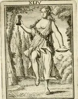 Picture 44 of 68 from Tafereel van overdeftige zinnebeelden : gemaelt naer de deuchden, ondeuchden, gemoetsdriften der menschen, straffen Godts, en zegeningen : eerst beschreven door Cesare Ripa, Pierius Valerianus, Orus Apollo, en anderen ... (1722), leaf 261