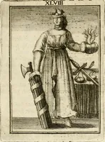 Picture 47 of 68 from Tafereel van overdeftige zinnebeelden : gemaelt naer de deuchden, ondeuchden, gemoetsdriften der menschen, straffen Godts, en zegeningen : eerst beschreven door Cesare Ripa, Pierius Valerianus, Orus Apollo, en anderen ... (1722), leaf 293