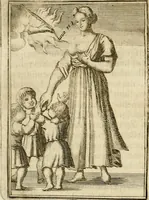 Picture 65 of 68 from Tafereel van overdeftige zinnebeelden : gemaelt naer de deuchden, ondeuchden, gemoetsdriften der menschen, straffen Godts, en zegeningen : eerst beschreven door Cesare Ripa, Pierius Valerianus, Orus Apollo, en anderen ... (1722), leaf 437