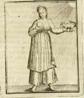 An illustration from Tafereel van overdeftige zinnebeelden : gemaelt naer de deuchden, ondeuchden, gemoetsdriften der menschen, straffen Godts, en zegeningen : eerst beschreven door Cesare Ripa, Pierius Valerianus, Orus Apollo, en anderen ... (1722)