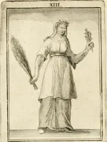 Picture 15 of 68 from Tafereel van overdeftige zinnebeelden : gemaelt naer de deuchden, ondeuchden, gemoetsdriften der menschen, straffen Godts, en zegeningen : eerst beschreven door Cesare Ripa, Pierius Valerianus, Orus Apollo, en anderen ... (1722), leaf 77
