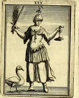 An illustration from Tafereel van overdeftige zinnebeelden, gemaelt naer de deuchden, ondeuchden, gemoetsdriften der menschen, straffen Godts, en zegeningen (1722)